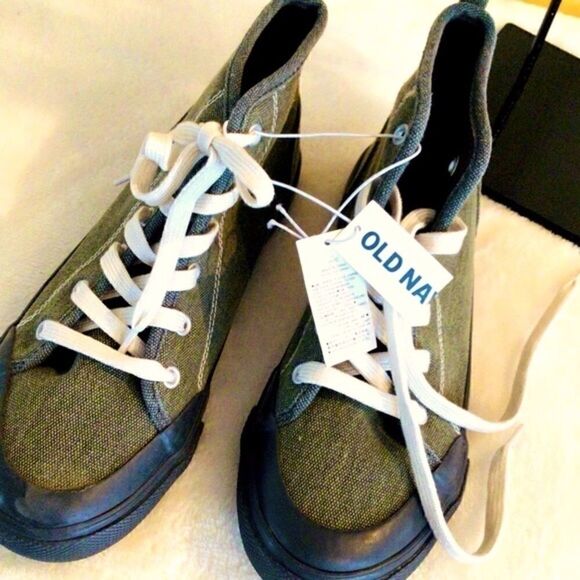 OLD NAVY HIGH TOP LACE UP SNEAKERS -GREEN 5 NWT - Picture 5 of 16